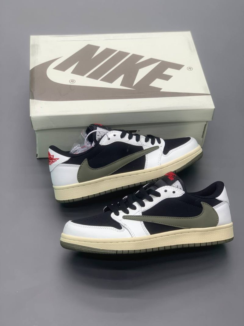 air-jordan-1-lo-travis-olive نایک ایر جردن ۱ بدون ساق تراویس اسکات سبز زیتونی اورجینال