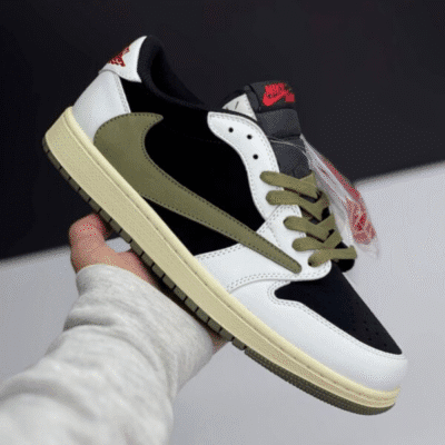 کفش نایک ایر جردن 1 لو تراویس اسکات الیو Nike Air Jordan 1 Low Travis Scott Olive