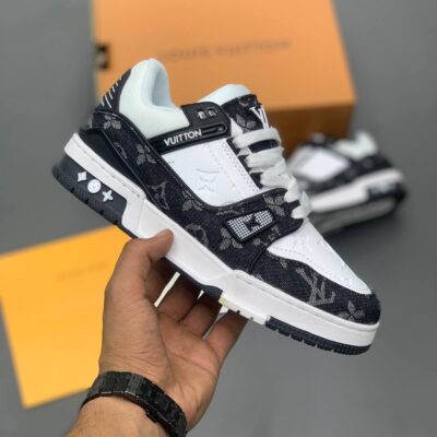 کتونی لویی ویتون ترینر مشکی سفید Louis Vuitton Trainer Black White