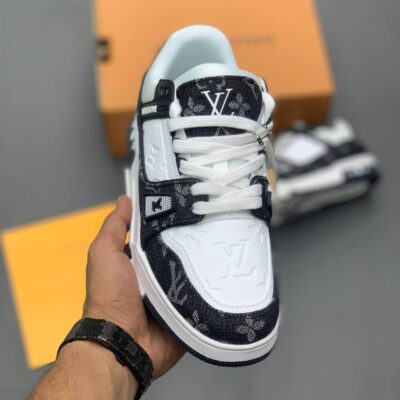 کتونی لویی ویتون ترینر مشکی سفید Louis Vuitton Trainer Black White