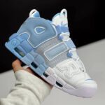 کفش نایک ایر مور آپتمپو آبی طوسی سفید Nike Air More Uptempo Blue Gray White