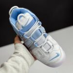 کفش نایک ایر مور آپتمپو آبی طوسی سفید Nike Air More Uptempo Blue Gray White