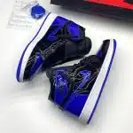 نایک ایر جردن وان ساقدار ورنی پتنت رویال آبی مشکی NIKE AIR JORDAN 1 RETRO HIGH OG PATENT ROYAL