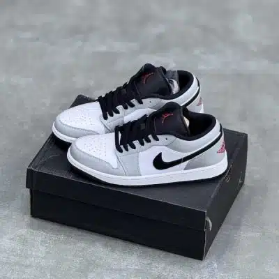 کفش نایک ایر جردن وان لو اسموک سفید طوسی Nike Air Jordan 1 Low Smoke White Grey