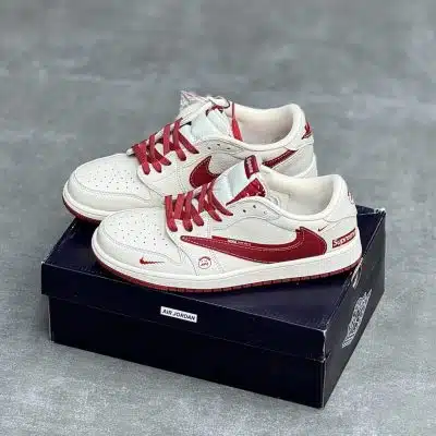 کفش نایک ایر جردن وان لو تراویس اسکات فرگمنت سوپریم Nike Air Jordan 1 Low Travis Scott Fragment Supreme