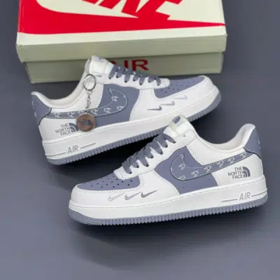 کفش نایک ایرفورس وان نورث فیس طوسی Nike Air Force 1 North Face Grey