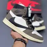 کفش نایک ایر جردن وان ساقدار رترو تراویس اسکات موکا Nike Air Jordan 1 Retro High Travis Scott Mocha