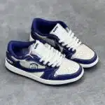 کفش نایک ایر جردن وان لو تراویس اسکات گوچی سفید سرمه‌ای Nike Air Jordan 1 Low Travis Scott Gucci
