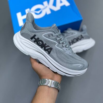 کفش هوکا طوسی سفید HOKA Grey White