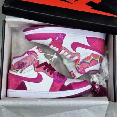 کفش نایک ایر جردن وان ساقدار صورتی شاد Nike Air Jordan 1 High Happy Pink