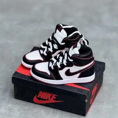 کفش نایک ایر جردن وان ساقدار رترو سفید مشکی قرمز Nike Air Jordan 1 High Retro White Black Red