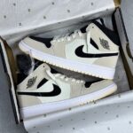 کفش نایک ایر جردن وان ساقدار کرم مشکی Nike Air Jordan 1 High Cream Black
